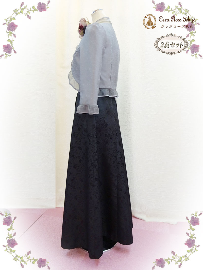 背の低いお母さまに！人気のフリルボレロ2点セット【リラルディローザドレス＋セントミアジャケット】