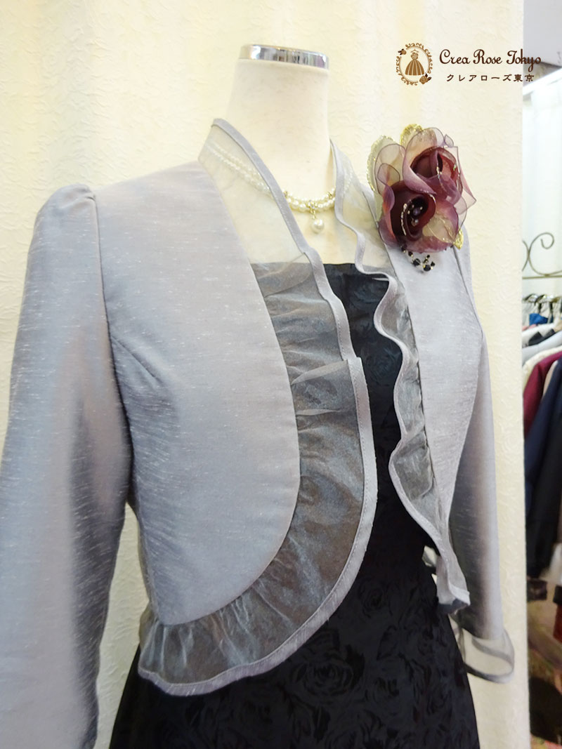 背の低いお母さまに！人気のフリルボレロ2点セット【リラルディローザドレス＋セントミアジャケット】