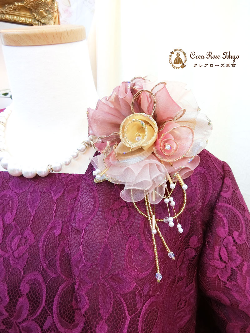 正礼装９号[メモリアドレス]ミセスにおすすめ紫色の上品な総レース