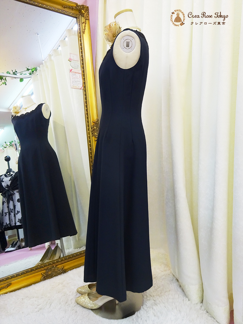 コーディネート2点セット！【ライネ・グランス＋ダリアベロアボレロ】ネイビーの母親ドレス