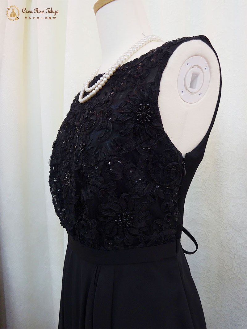 人気、高級ドレス9号〜11号編み上げ2点セット！【アンドリア・ドレッシードレス＋マリコオーガンジーボレロ】優雅な印象のロングドレス