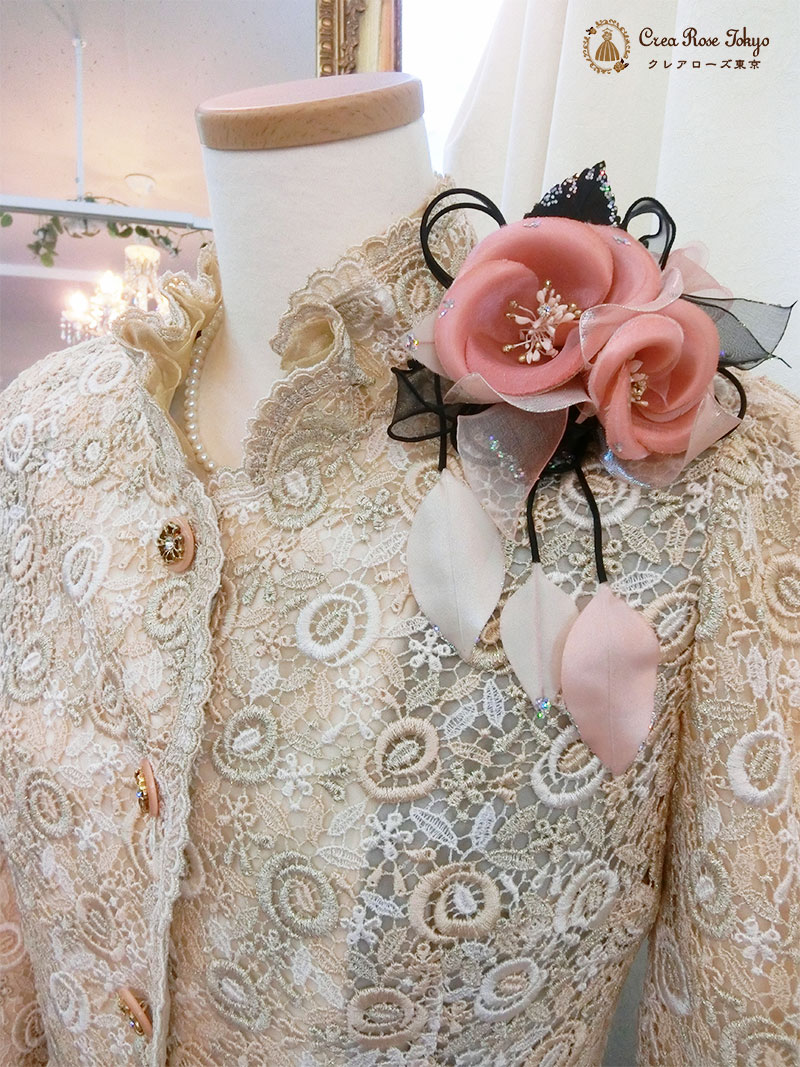 お腹周りが気になる方に。13号or15号ドレス(ジャケット9号)と華やかジャケットの2点セット！【サンテ・クワイエ＋ハミリアゴールドジャケット】叔母様・祖母様に