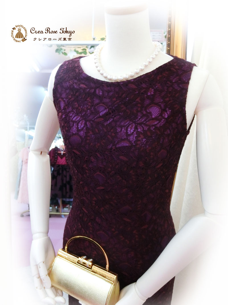 ７号～細身９号のお母さまが綺麗に着られる[ピンパーネルドレス＋ブラックファーボレロ]コーディネート2点セット！