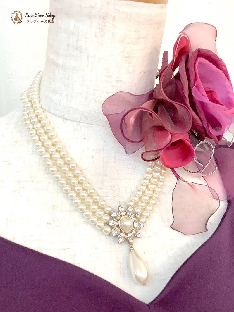 高貴な紅紫でスタイルよく魅せるロングドレス【チェルシーアダージョドレス】20~50代の結婚式・パーティー・演奏会などに