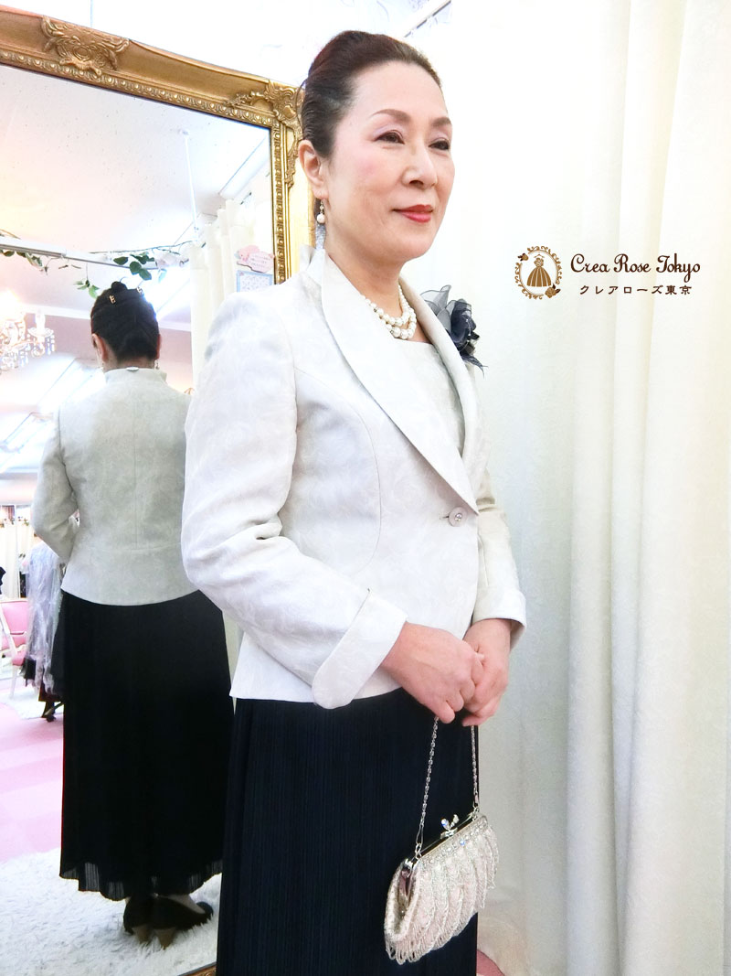 コーディネート2点セット！[フォーマルプリーツスカート+グレースジャケット]母親様・叔母様・祖母様に