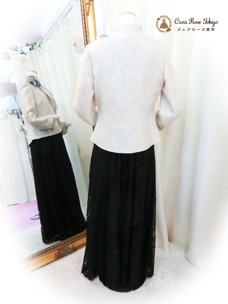 Mサイズコーディネート2点ドレスセット！新郎新婦の母親様おすすめ洋装ドレス[パティオグレイス＋グレイスジャケット]