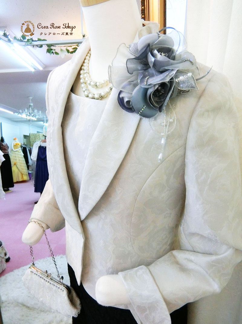Mサイズコーディネート2点ドレスセット！新郎新婦の母親様おすすめ洋装ドレス[パティオグレイス＋グレイスジャケット]