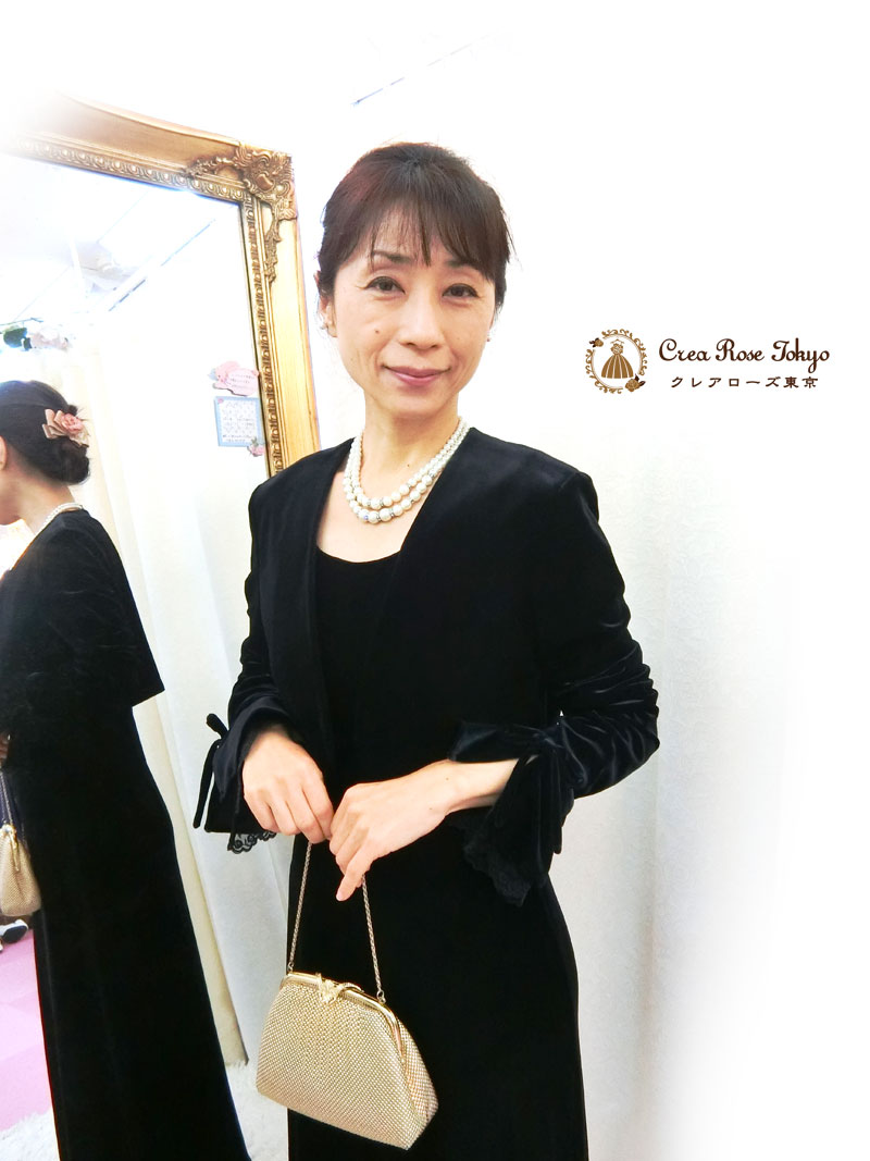 10月～３月までの秋冬フォーマルコーディネート2点ドレスセット！[リラ・ベルベット+リラ・ベルベットジャケット]