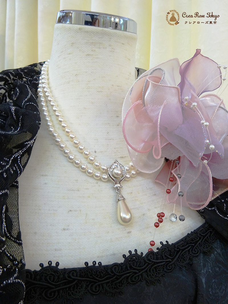 7〜9号の方、貴婦人のような品格が匂い立つロングドレスコーディネート2点セット【アシュケードドレス＋ジラーニャボレロ】マダムの結婚式やパーティーに