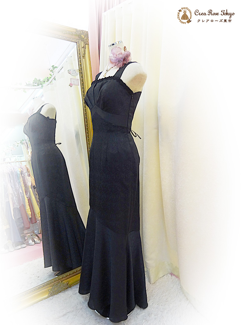 7〜9号の方、貴婦人のような品格が匂い立つロングドレスコーディネート2点セット【アシュケードドレス＋ジラーニャボレロ】マダムの結婚式やパーティーに
