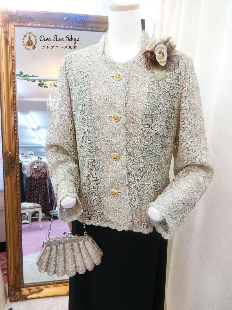 13or15号コーディネート2点ドレスセット！[ニコラブラック+クラシカルジャケット]大きいサイズ