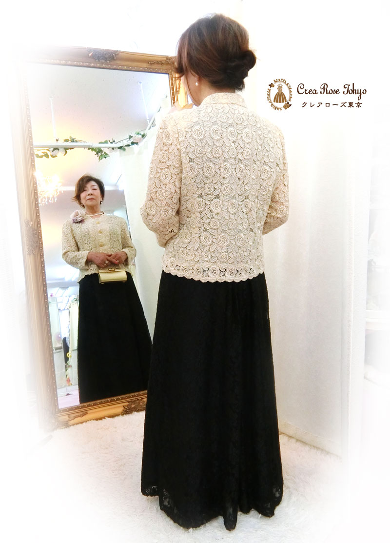 コーディネート2点ドレスセット！[パティオグレイス＋シールケローザジャケット]ミセスドレス