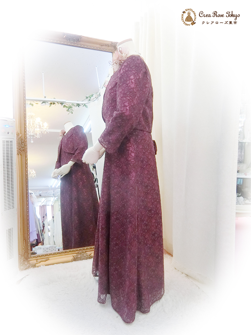 正礼装の2点セット大きいサイズ【パティオラズベリードレス＋パティオラズベリージャケット】オリジナル母親ロングドレス