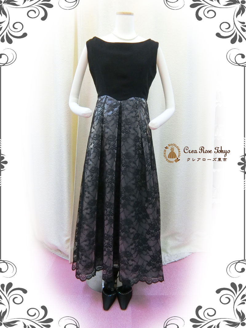 コーディネート二点セット[カトリネドレス+リラベルベットジャケット]上品で可愛らしい印象のブラックドレス