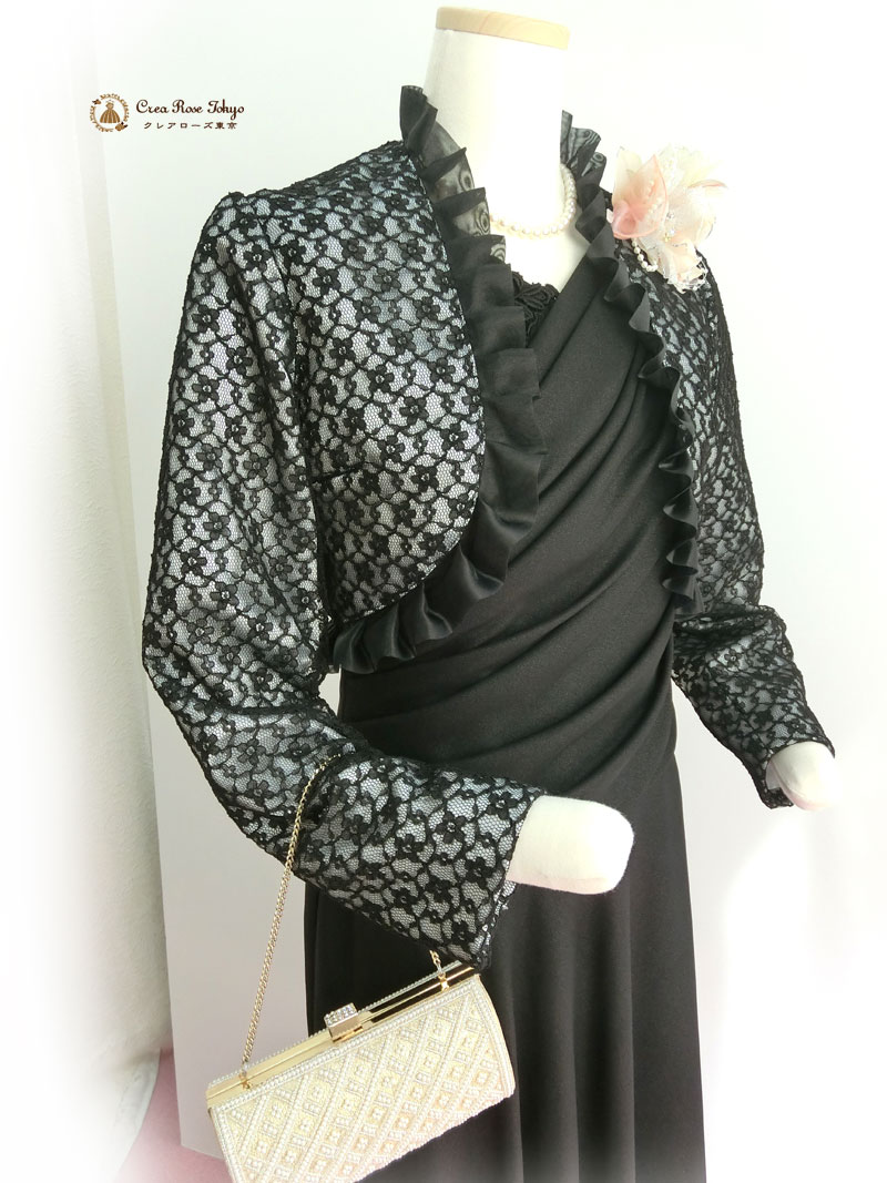 [シャロン]ご親族様におすすめエレガントブラックドレス