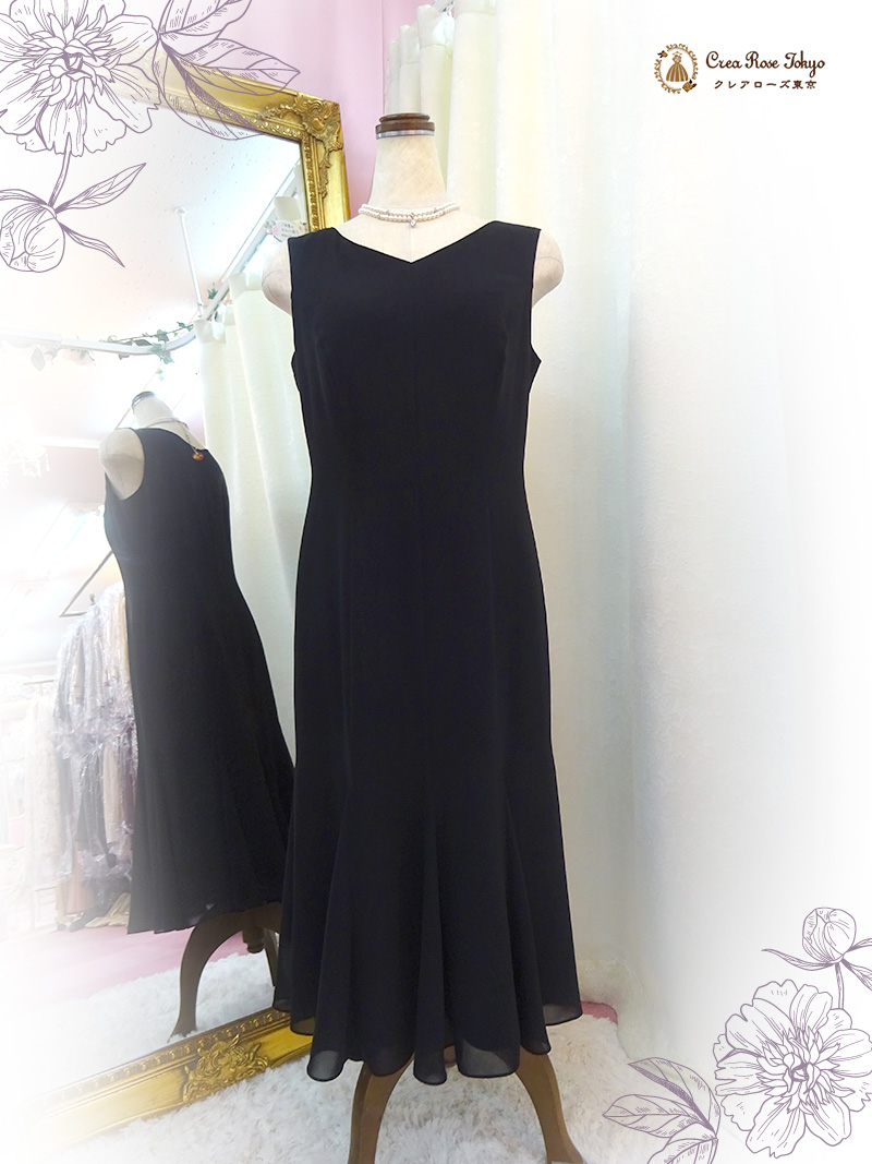 背の低いミセスに。柔らかなシフォンの裾【クラリネットドレス＋キャサリナジャケット】40～60代の結婚式・パーティーに