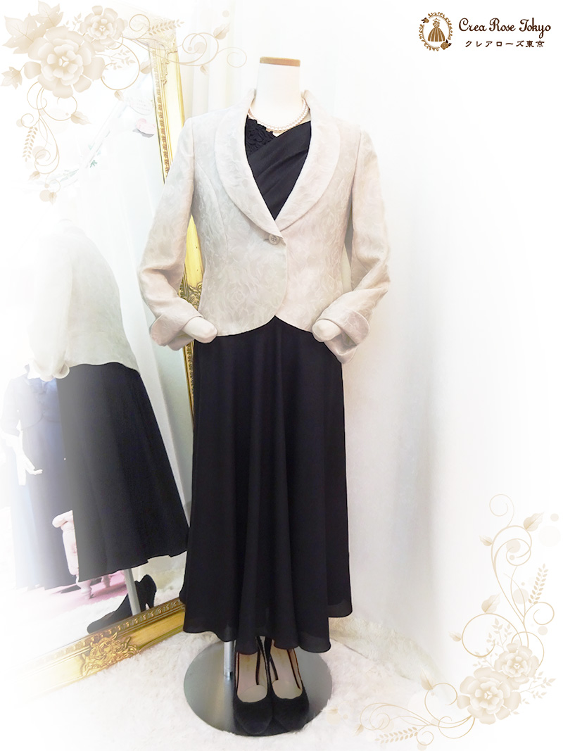 叙勲などの晴れの日に、最高にクラシカルで高貴な装いを【シャロンドレス＋グレースジャケット】ミドル世代のジャケット着用ドレスアップに