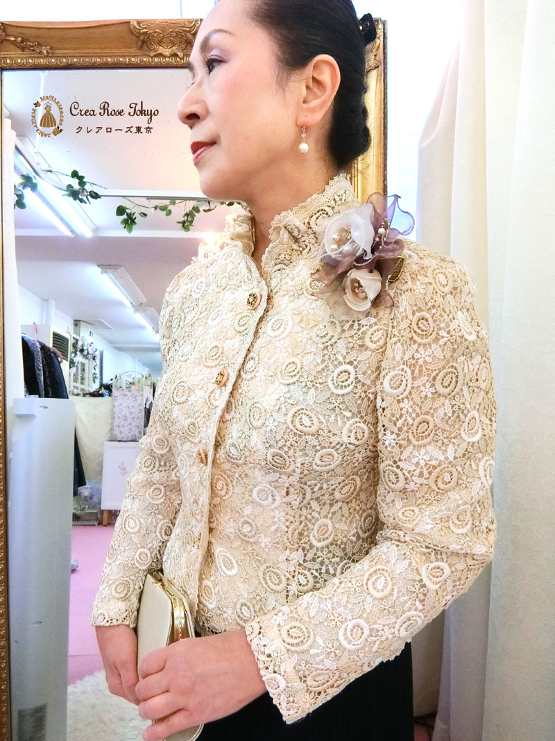 [ハミリアゴールドジャケット]立ち襟が大人気！母親様・叔母様・祖母様に