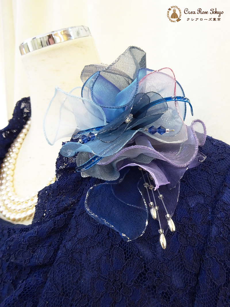 【パティオネイビーモアジャケット】人気のネイビー！上質な総レースのオリジナルミセスジャケット