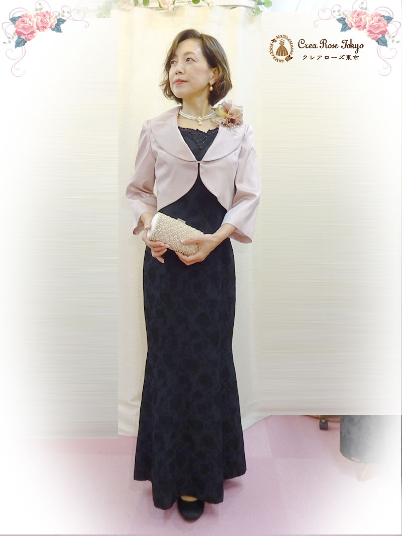 ふんわりピンクで若々しい印象に【キアラピンクジャケット】母親ドレスに