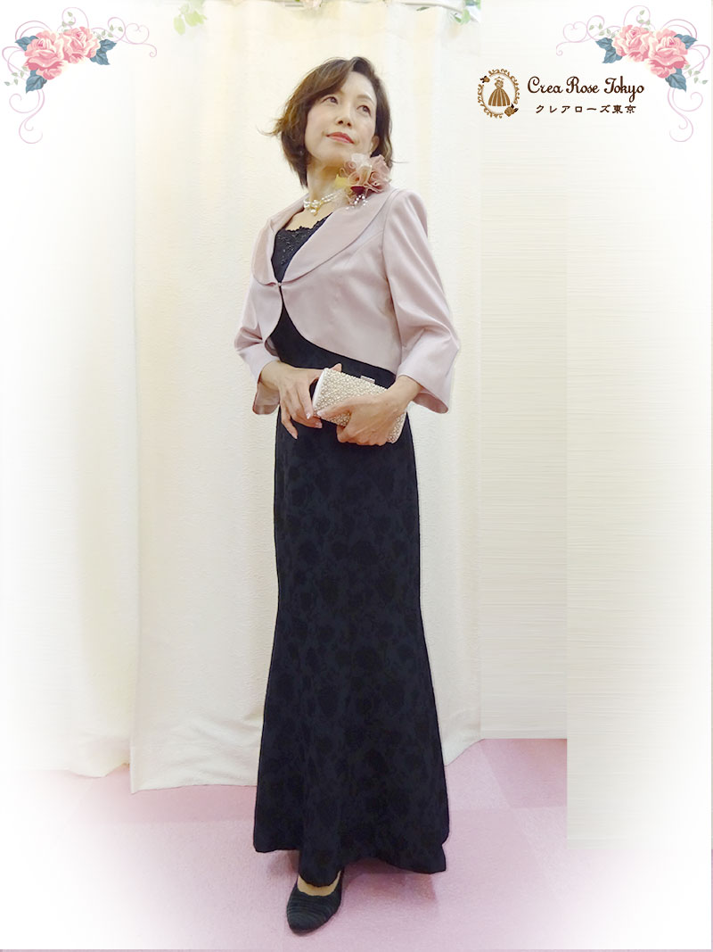 ふんわりピンクで若々しい印象に【キアラピンクジャケット】母親ドレスに