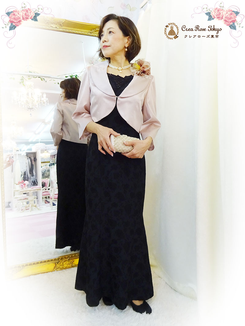 ふんわりピンクで若々しい印象に【キアラピンクジャケット】母親ドレスに