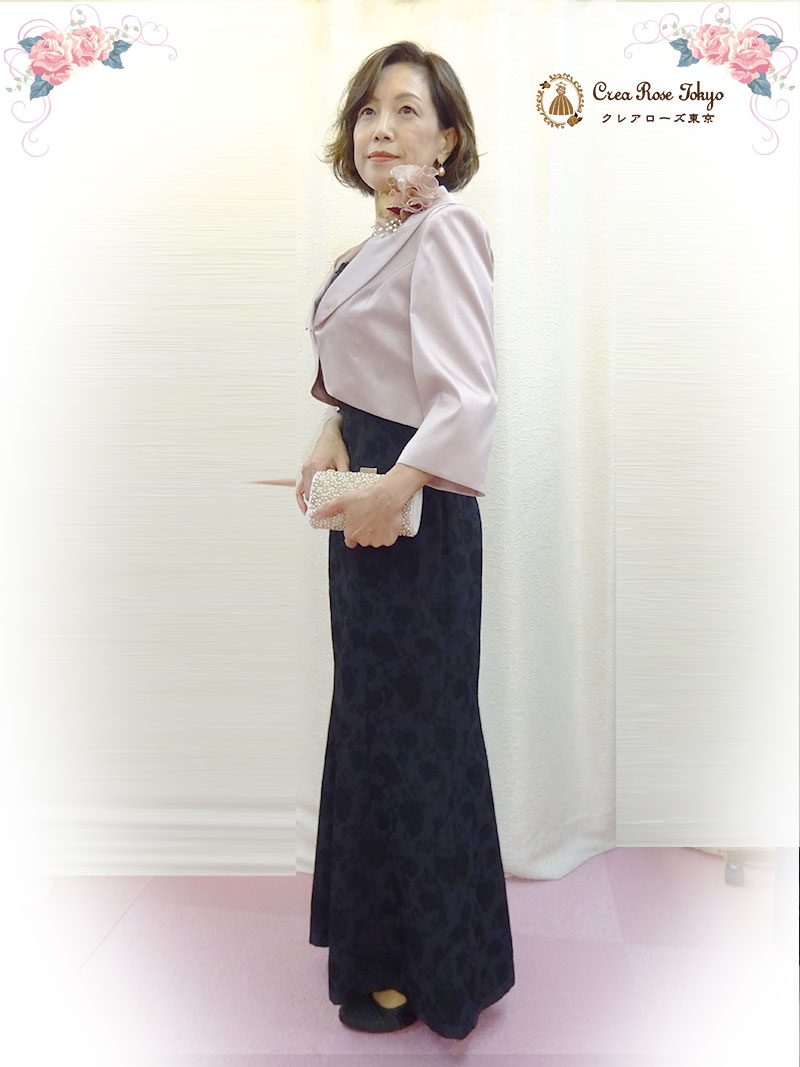 ふんわりピンクで若々しい印象に【キアラピンクジャケット】母親ドレスに