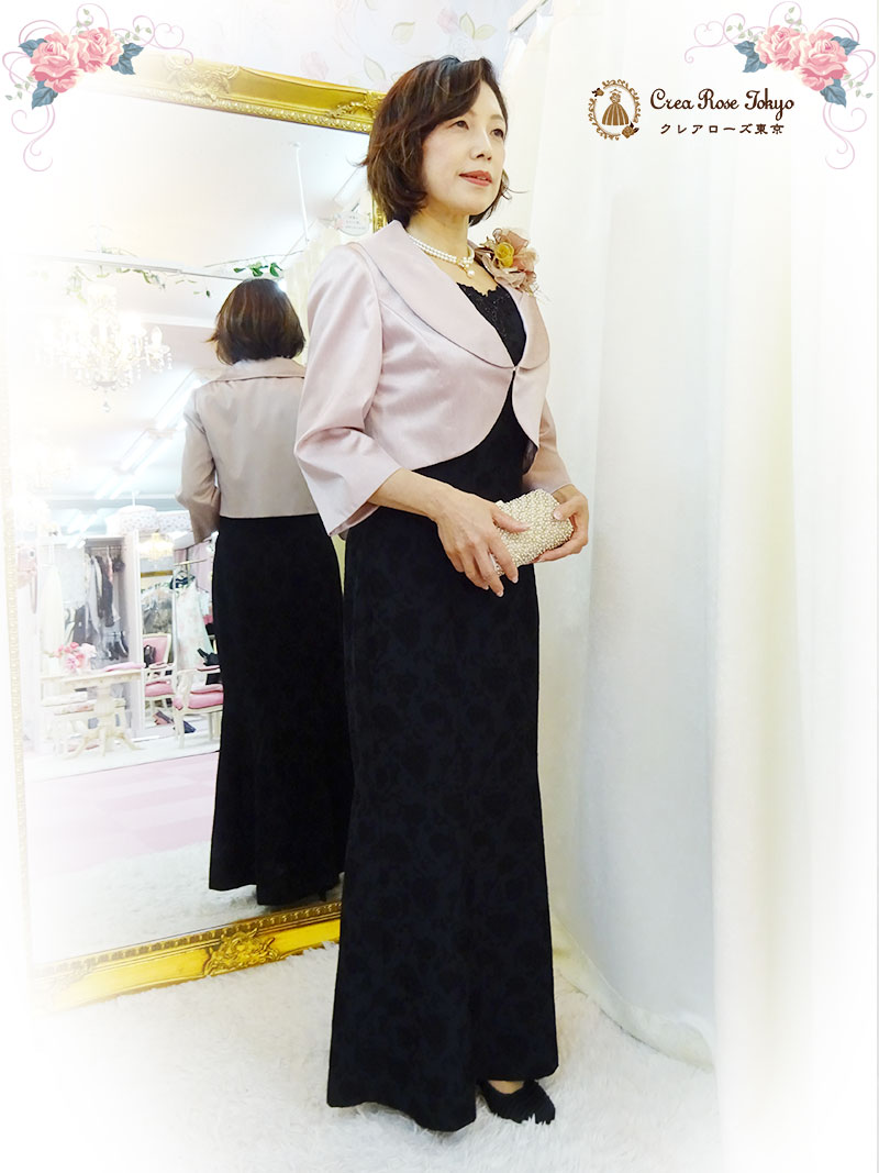 ふんわりピンクで若々しい印象に【キアラピンクジャケット】母親ドレスに