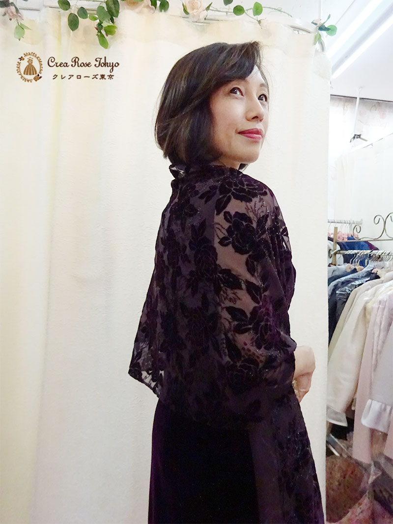 リュクスな印象に！薔薇の刺繍が美しい【ジュリアシアングレースショール】ミセスにおすすめ