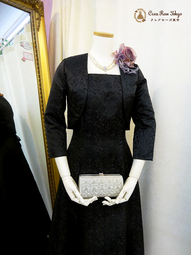 【ドリームリーフジャケット】上質な立体リーフ柄のオリジナルミセスジャケット