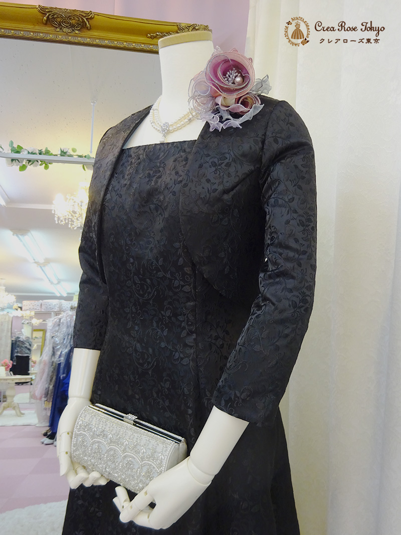 【ドリームリーフジャケット】上質な立体リーフ柄のオリジナルミセスジャケット