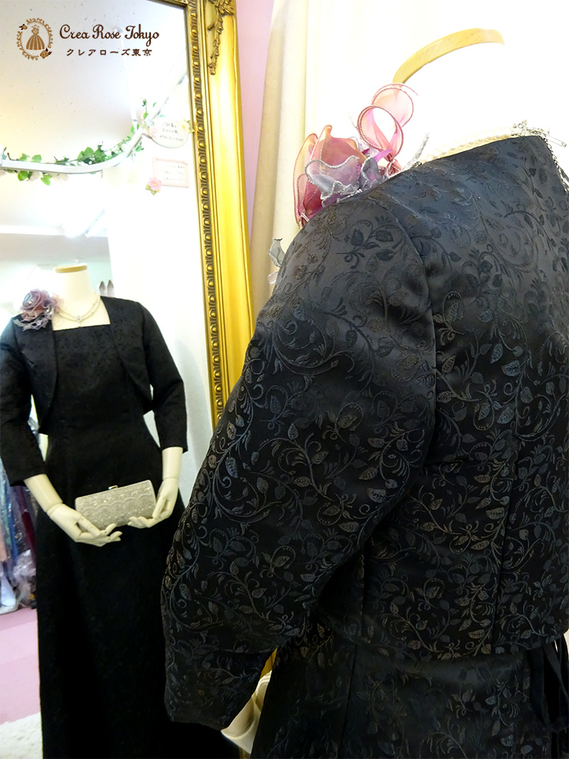 【ドリームリーフジャケット】上質な立体リーフ柄のオリジナルミセスジャケット