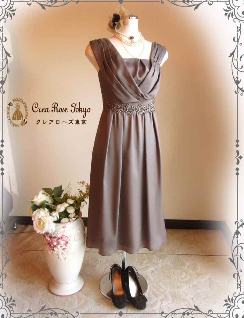 [サリー]エレガントな長めワンピースドレス