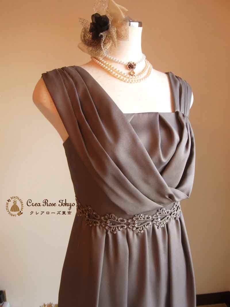 [サリー]エレガントな長めワンピースドレス