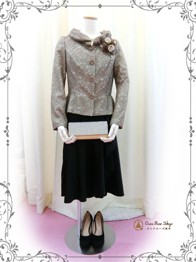 [ドロシーブラック]シンプルで合わせやすい編み上げパーティードレス