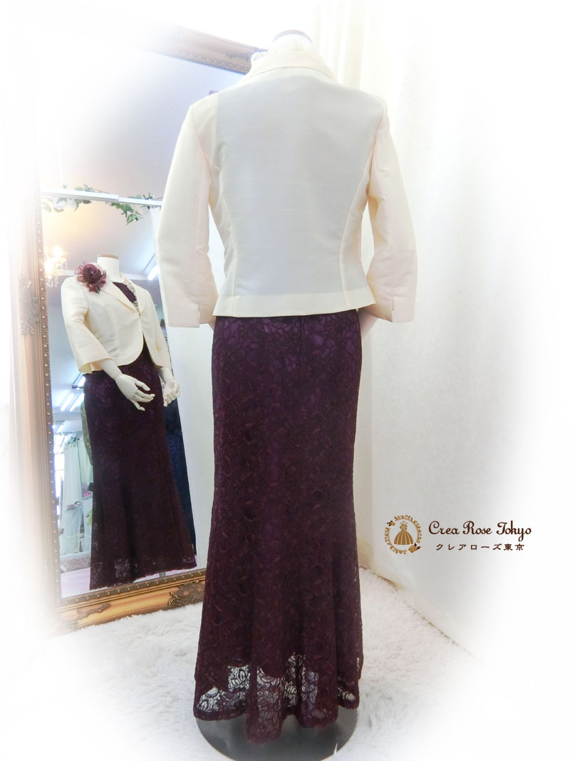 【クイーンボレロジャケット】レース付きミセスジャケット、叔母様祖母様クリーム