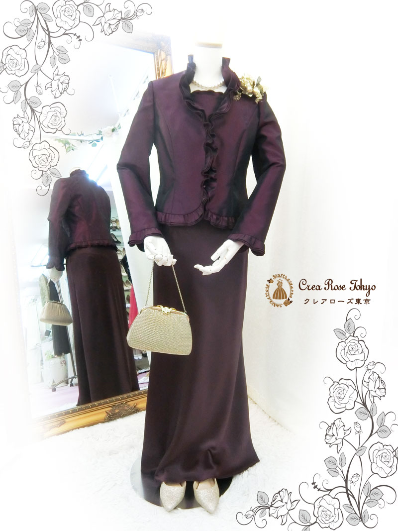 【ヴァンビーノジャケット】ワインカラーのミセスジャケット、叔母様祖母様