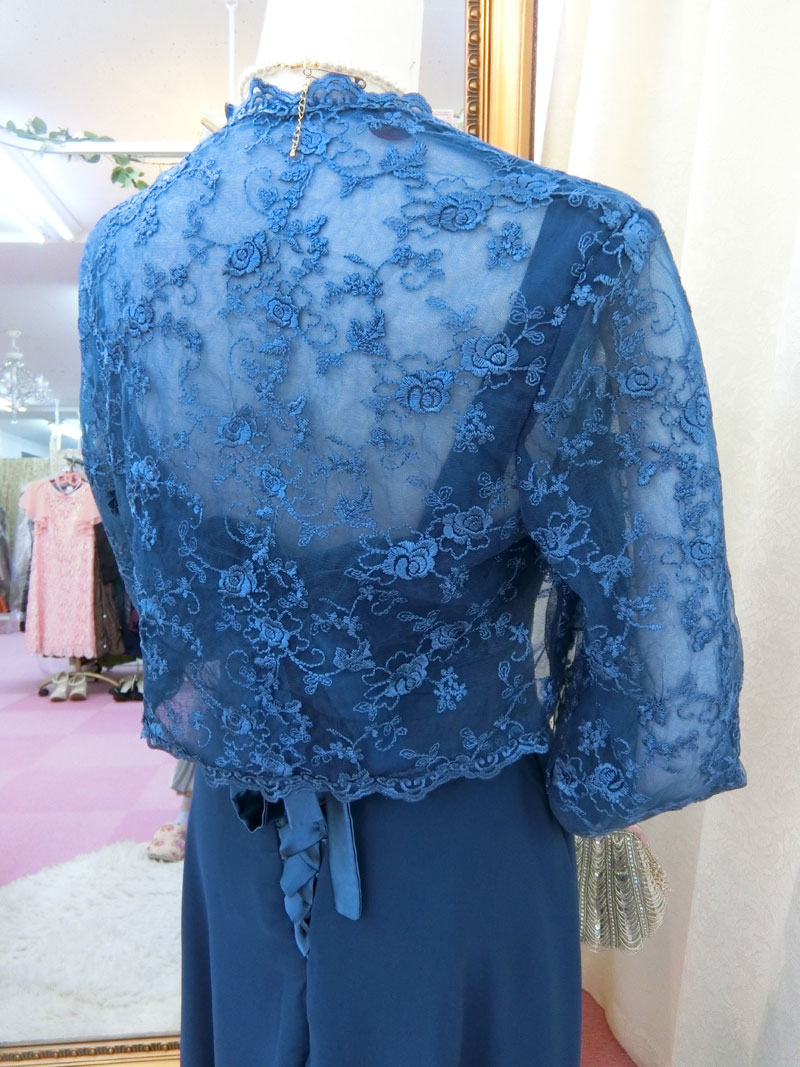 [ブルーメリアボレロジャケット]総レースボレロ　母親ドレスに