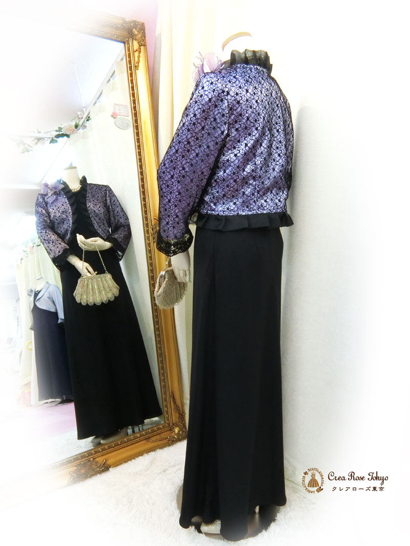 【カトリーナパープルボレロジャケット】当店オリジナル！ミセスジャケット