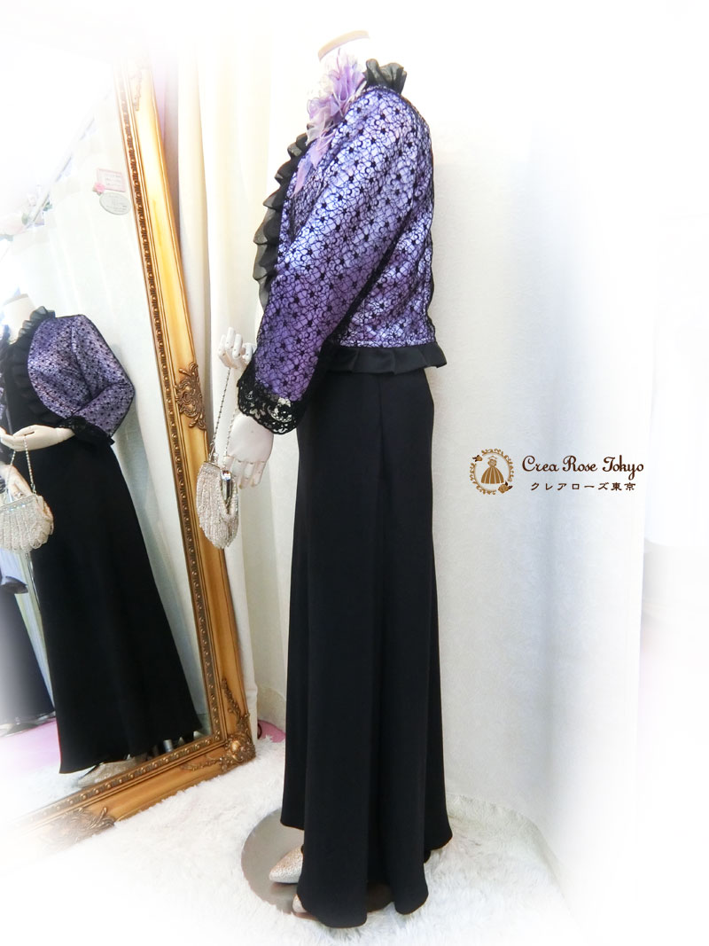 【カトリーナパープルボレロジャケット】当店オリジナル！ミセスジャケット