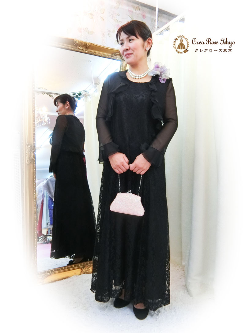[マリコオーガンジーボレロ]母親ドレス・マダム演奏会向けロングボレロ