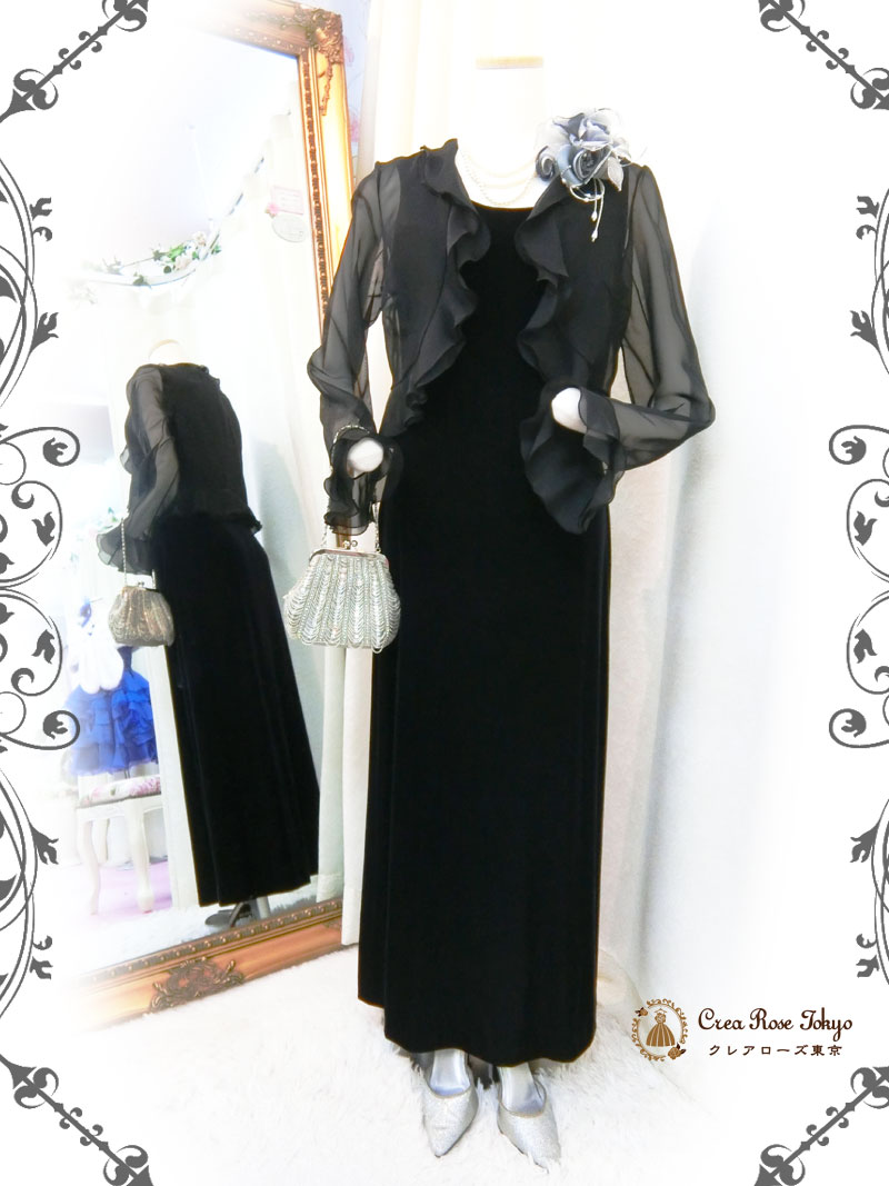 [マリコオーガンジーボレロ]母親ドレス・マダム演奏会向けロングボレロ