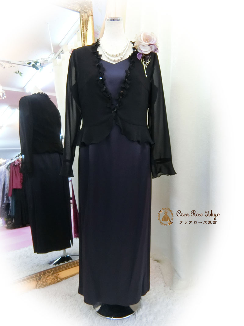 [ミレットフラワージャケット]母親・親族ドレス向けロングボレロ