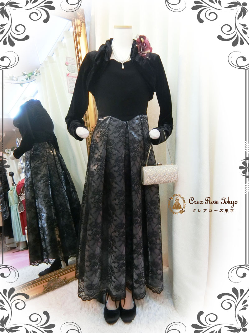 [ダリアベロアボレロ]演奏会・母親ドレス向けロングボレロ