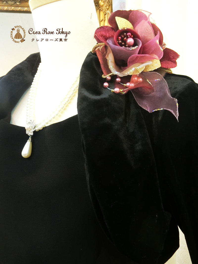 [ダリアベロアボレロ]演奏会・母親ドレス向けロングボレロ