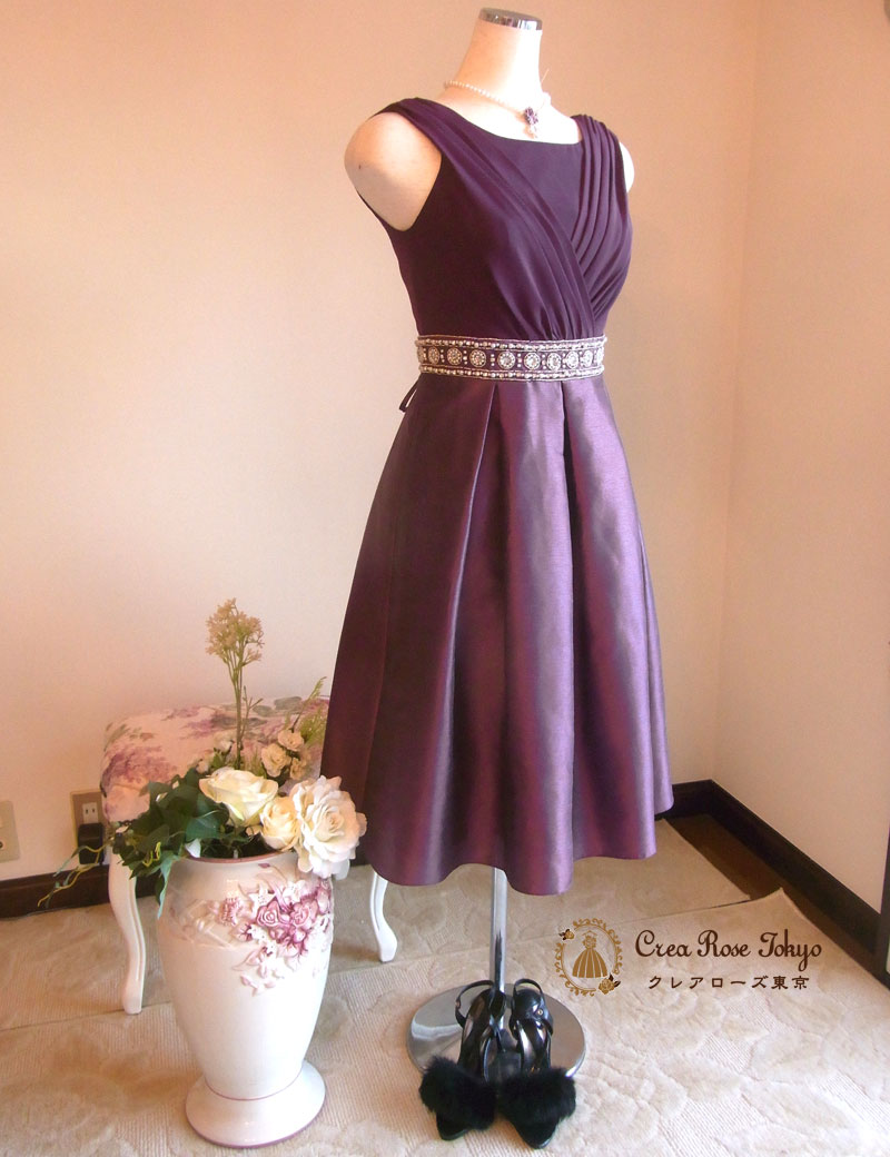 人気ドレスコーディネート2点セット！[セザンヌ+ブラックファーボレロ]結婚式お呼ばれ