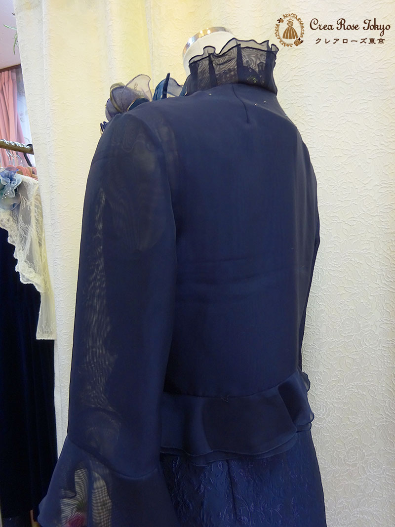 サイズ各種 日本製の大人気ボレロジャケット【ベリカボレロジャケット】薄手のネイビーボレロ　母親ドレスに