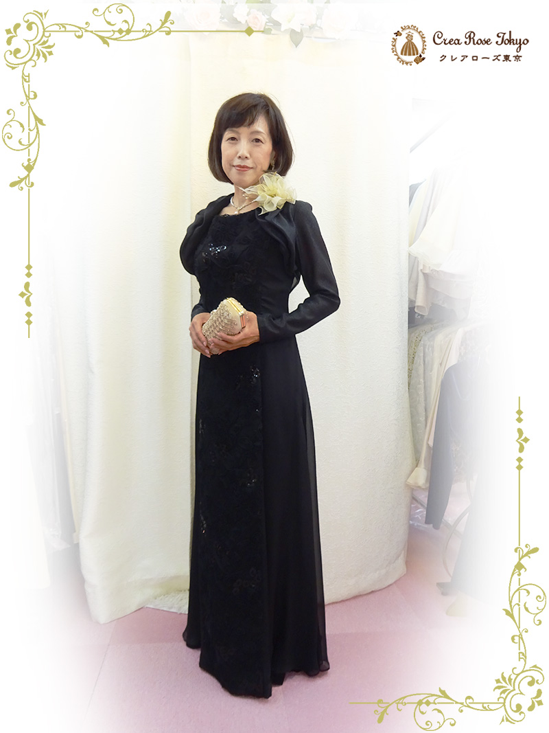 9号の方、穏やかな光沢で都会的なエレガンスが漂う【アガーテ・クリステルボレロ】結婚式のお母さま・ミセスのパーティや発表会に