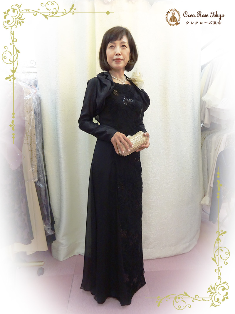 9号の方、穏やかな光沢で都会的なエレガンスが漂う【アガーテ・クリステルボレロ】結婚式のお母さま・ミセスのパーティや発表会に
