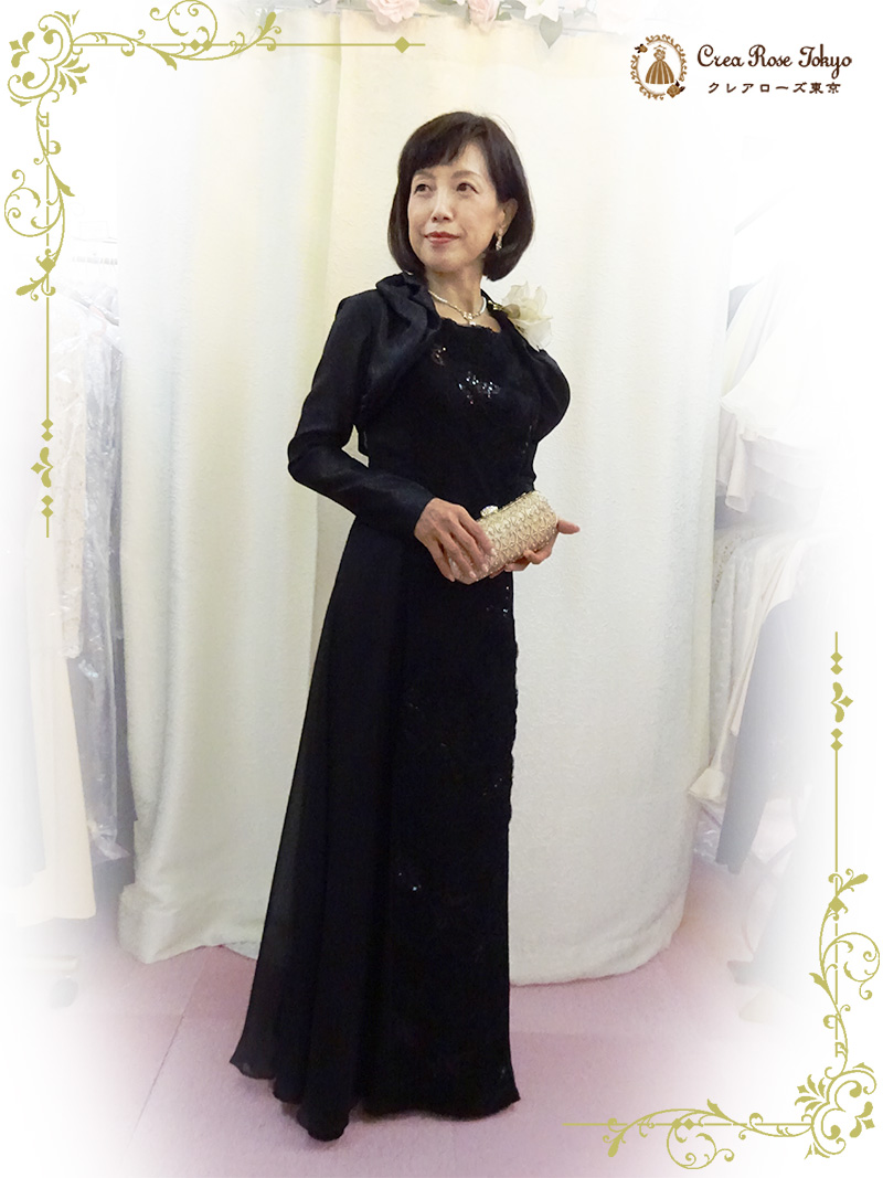 9号の方、穏やかな光沢で都会的なエレガンスが漂う【アガーテ・クリステルボレロ】結婚式のお母さま・ミセスのパーティや発表会に
